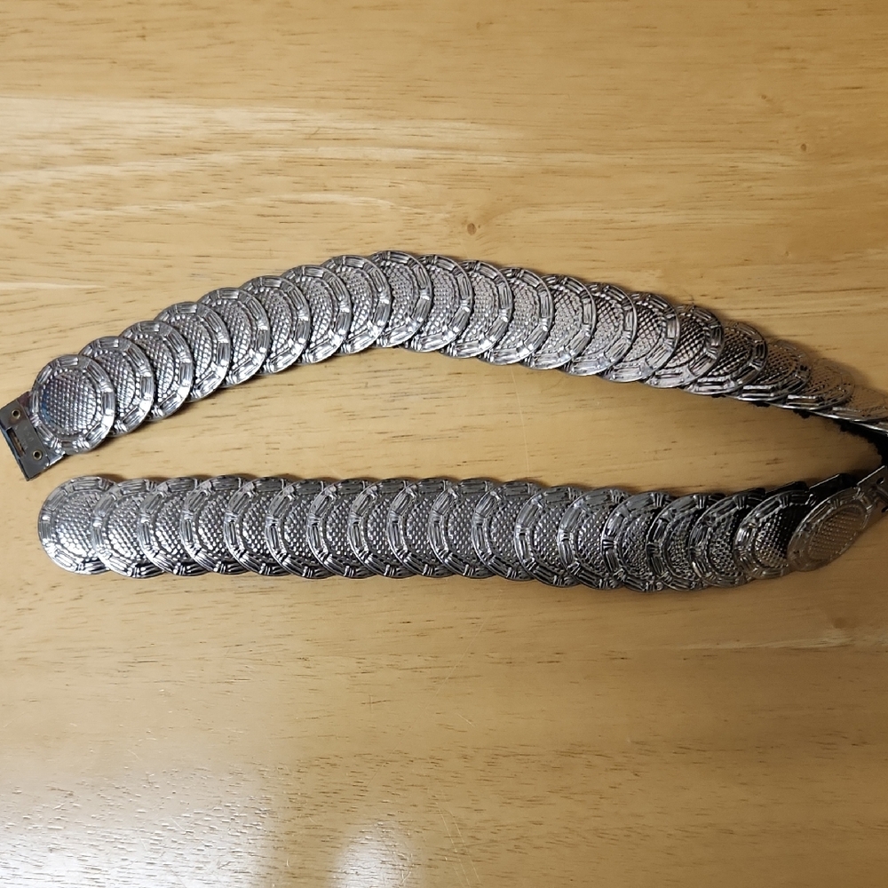 Silver Coin Stretch Retro Western Belt